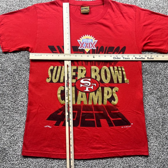 49ers Shirt Medium San Francisco USA Made Nutmeg Vintage 90s NFL Champions Men - Picture 6 of 10
